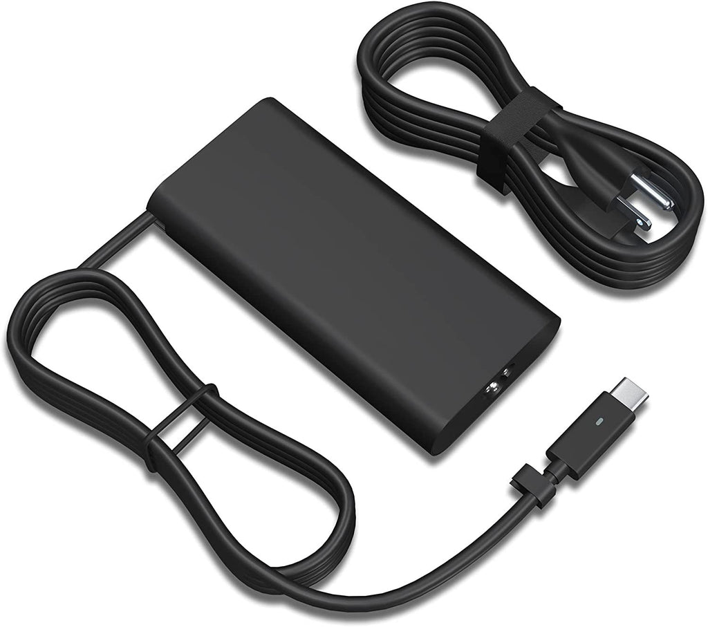 Cargador adaptador USB C AbleGrid de 130 W compatible con Dell XPS 15 9510 9560 9570 9575 (cable de alimentación 2 en 1)
