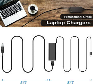 Cargador adaptador USB C AbleGrid de 130 W compatible con Dell XPS 15 7590 9530 9550 9500, cable de alimentación 2 en 1